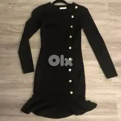 Black knit dress