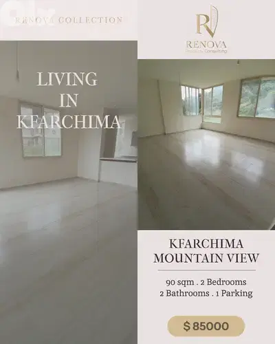 Open Mountain View apartment for sale in Kfarchima