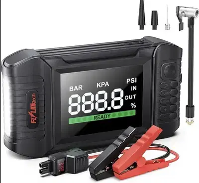FLYLINKTECH Jump Starter Power Pack with 150PSI Air Compressor,6000 A