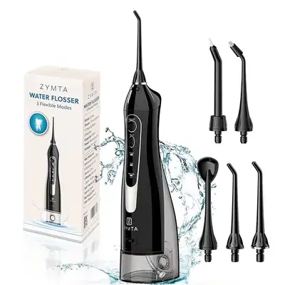 300ml Rechargeable Water Flosser with 5 Heads & 3 Modes(