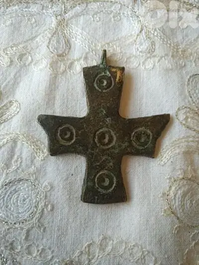 Antique Byzantine bronze cross, Price is final