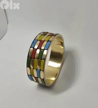 15$ brass bakelite multi color bracelet