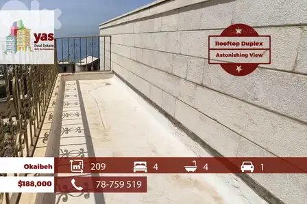 Okaibeh 209m2 | Rooftop Duplex | Astonishing View | MCH