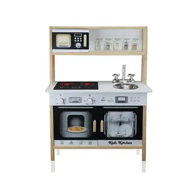 Wooden Kitchen With Led Light For Kids - مطبخ خشبي مع ضوء LED للأطفال