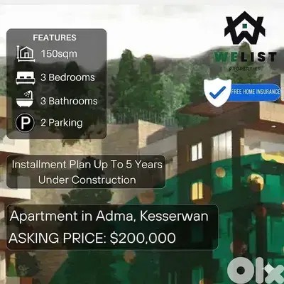 Super Deluxe Under Construction Apartment for sale in Adma 150 SQM Super Deluxe Under Construction Apartment for sale in Adma 150 SQM