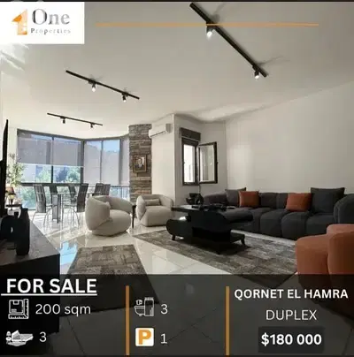 DUPLEX FOR SALE IN QORNET EL HAMRA