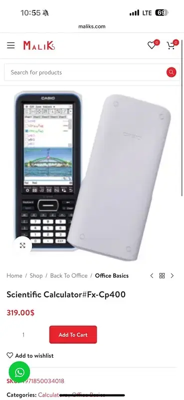 Casiofx-CP400+E ClassPad II graphing Calculator