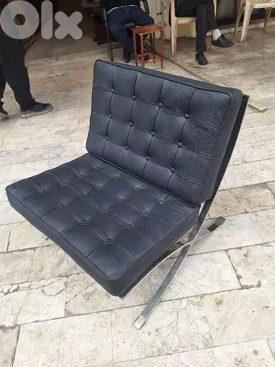 Barcelona chair leather by knoll Italy seventies original