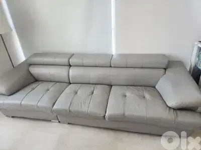 Gray leather sofa