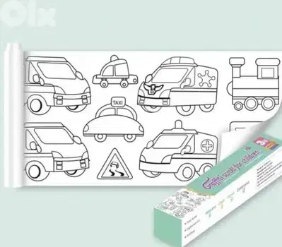 32 Coloring Rolls (3m each) – fun, sticky & creative!