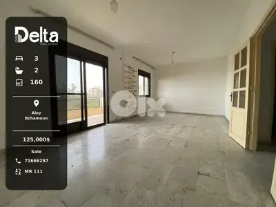 Apartment for Sale in Bchamoun, Aley – 3 BR, 160 sqm, Sea View & Mount