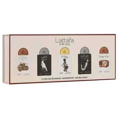 Lattafa Pride Giftset Collection No. 5 (5 x 20 mL Eau de Parfum) Lattafa Pride Giftset Collection No. 5 (5 x 20 mL Eau de Parfum)