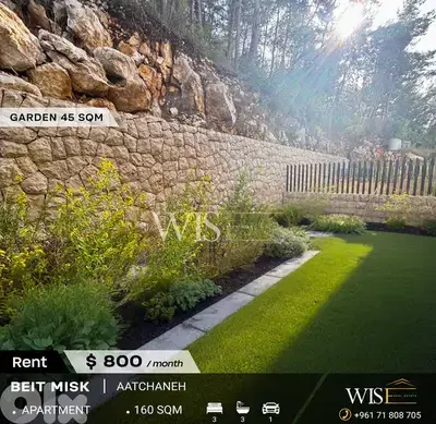 160 SQM Apartment for RENT in Beit Misk - Aatchaneh!