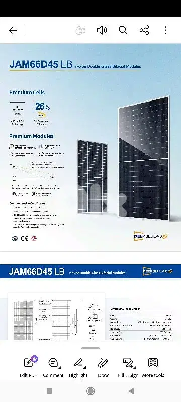 JA 625w bifacial solar panel
