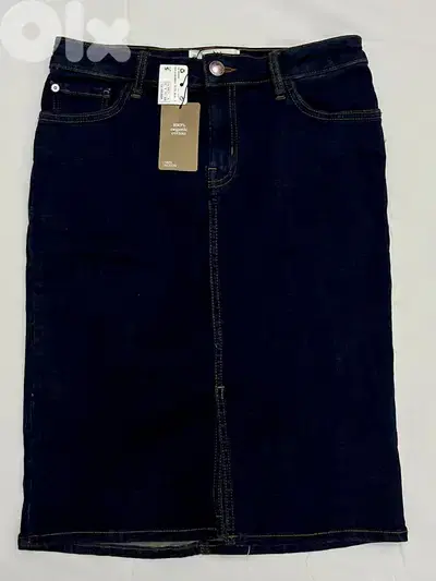 MANGO Denim Skirt with front slit