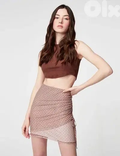 Retro Geometric Print Mini Skirt