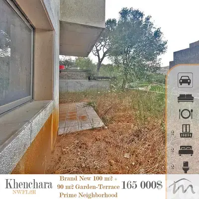 Khenchara | Brand New 2 Bedrooms + 90m² Garden-Terrace | Title Deed