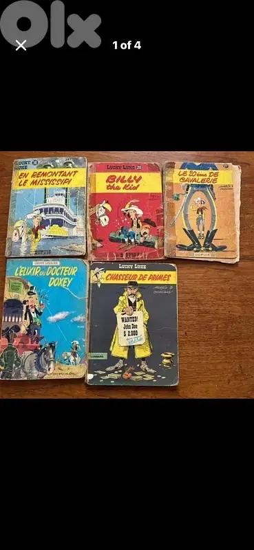 Vintage Lucky Luke Comics Lot (5 Books) - Incl. 1972 First Edition