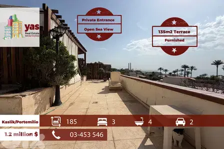 Kaslik/Portemilio 185m2 | 135m2 Terrace | Furnished | OH