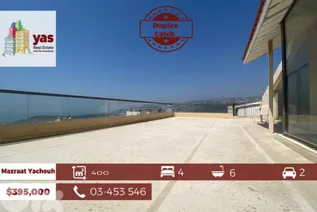 Mazraat yachouh 400m2 | 70m2 Terrace | Duplex | Open View | OH |