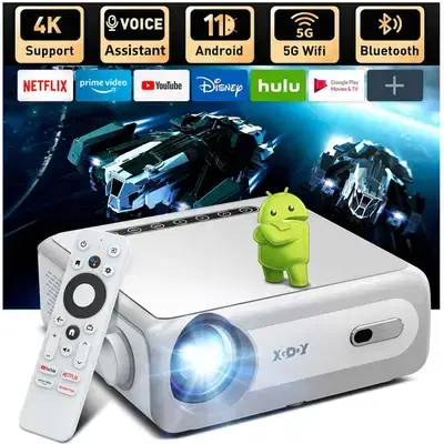 XGODY Portable Smart Projector With Built-in Apps, Built-In TV Stick
