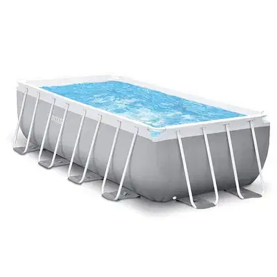 Intex Prism Frame Pool Rectangular With Filter 400x200x122CM-حوض سباحة