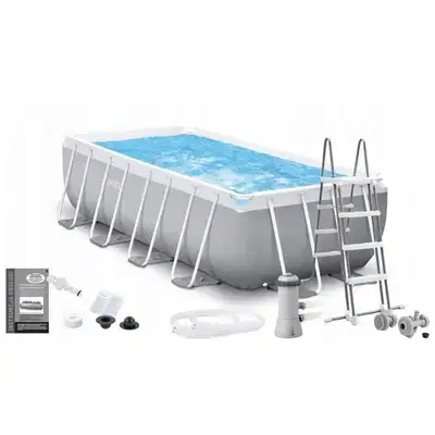 Intex Prism Frame Chevron Rectangular Pool 400x200x100 CM - حوض سباحة