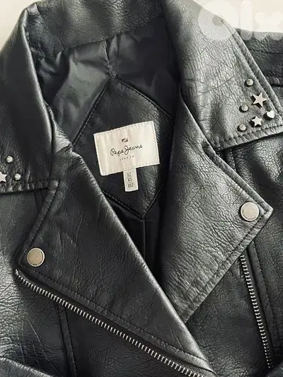 black leather jacket