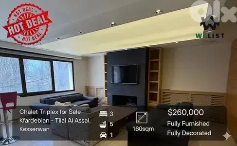 Chalet Triplex for sale in Kfardebian - Tilal Al Assal شاليه تربلكس Chalet Triplex for sale in Kfardebian - Tilal Al Assal شاليه تربلكس