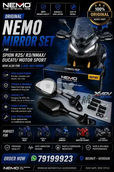 motorcycle orginal nemo mirror set for X ADV ADV YAMAHA NMAX MOTOR SPo