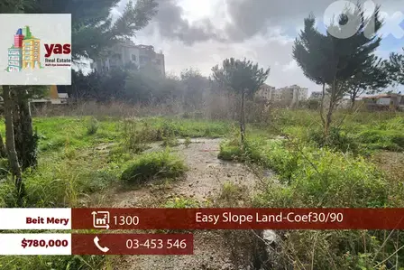 Beit Mery 1300m2 | Land | Coeff 30/90 | Open View | Easy slope | OH