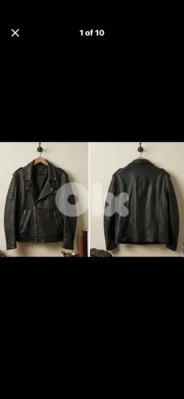 Oakwood "Rebel" Genuine Sheep Nappa Leather Biker Jacket-Size L-France