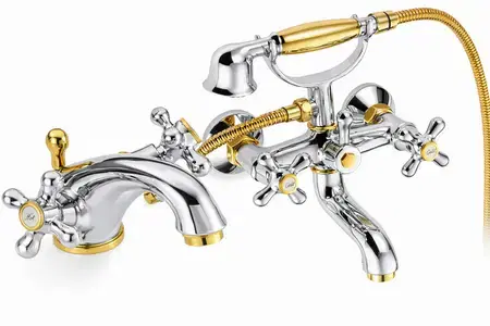 Duplex Basin and Bath Mixers set - خلاطات حوض وبانيو
