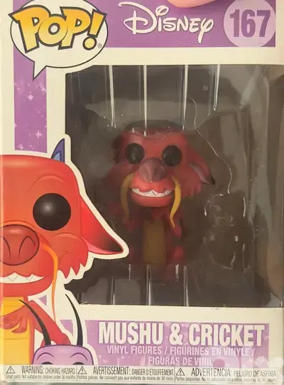 Brand New Mulan Funko Mushu & Cricket #167 Vinyl Figure