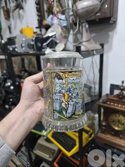 Vintage Crystal beer stein mug