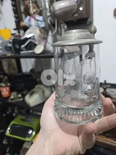 Vintage Crystal beer stein mug