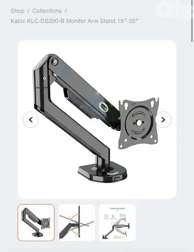 Kaloc KLC-DS200-B Monitor Arm Stand 15″-32″