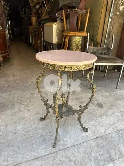 frensh table bronze antique طاولة برونز فرنسية وجه رخام مميزة سعر لقطة