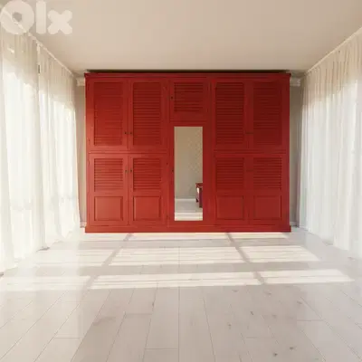 Red Shutter Wardrobes for Sale – Large & Medium (Set of 2)!