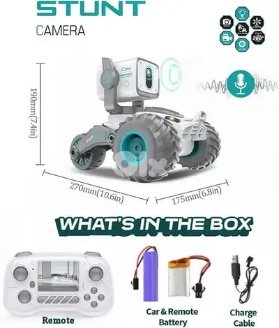 RC Car with Camera, RC Stunt Car with 720P HD FPV Camera, 2-Way Talk,