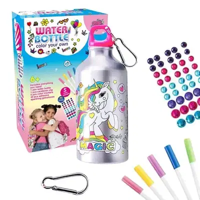 Tinker Squad DIY Unicorn BPA Free Water Bottle Set for Kids Girls | Ki
