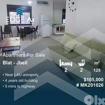 Apartment for Sale Duplex Style| Blat – Jbeil  Ref: #MK201026