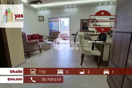Okaibeh 110m2 | Furnished | Renovated Flat | Prime Location | MCH