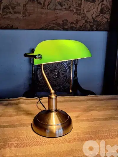 bankers opaline lamp