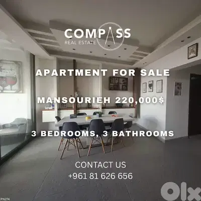 APARTMENT FOR SALE IN MANSOURIEH