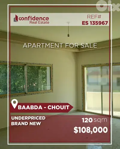 Underpriced, Brand New, prime area, Chouit, baabda/الشويت REF#ES135967