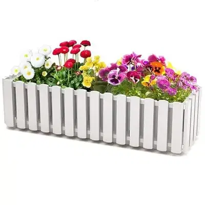 Balcony Box Flower Pot Planter Fence 74.5 x 18.5 x 17 CM