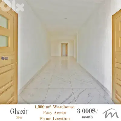 Ghazir | 1,000m² Warehouse | 5 Meters Height | Easy Access | Prime