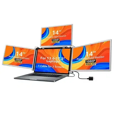 Portable Screen, 14-inch FHD Quad screen, triple display