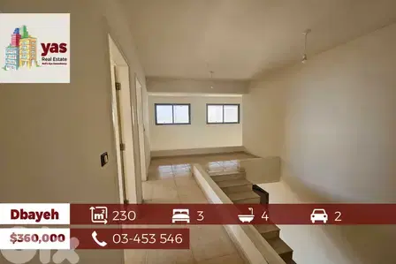 Dbayeh 230m2 | Duplex | Terrace 70m2 | Brand New | Sea View |PA |